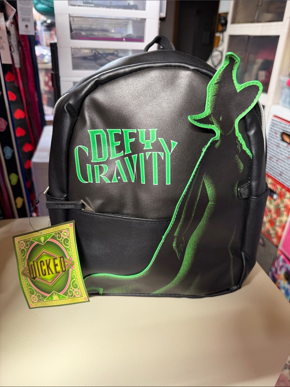 💚💚💚 🧙 Wicked 'Defy Gravity' Black & Green Mini Backpack